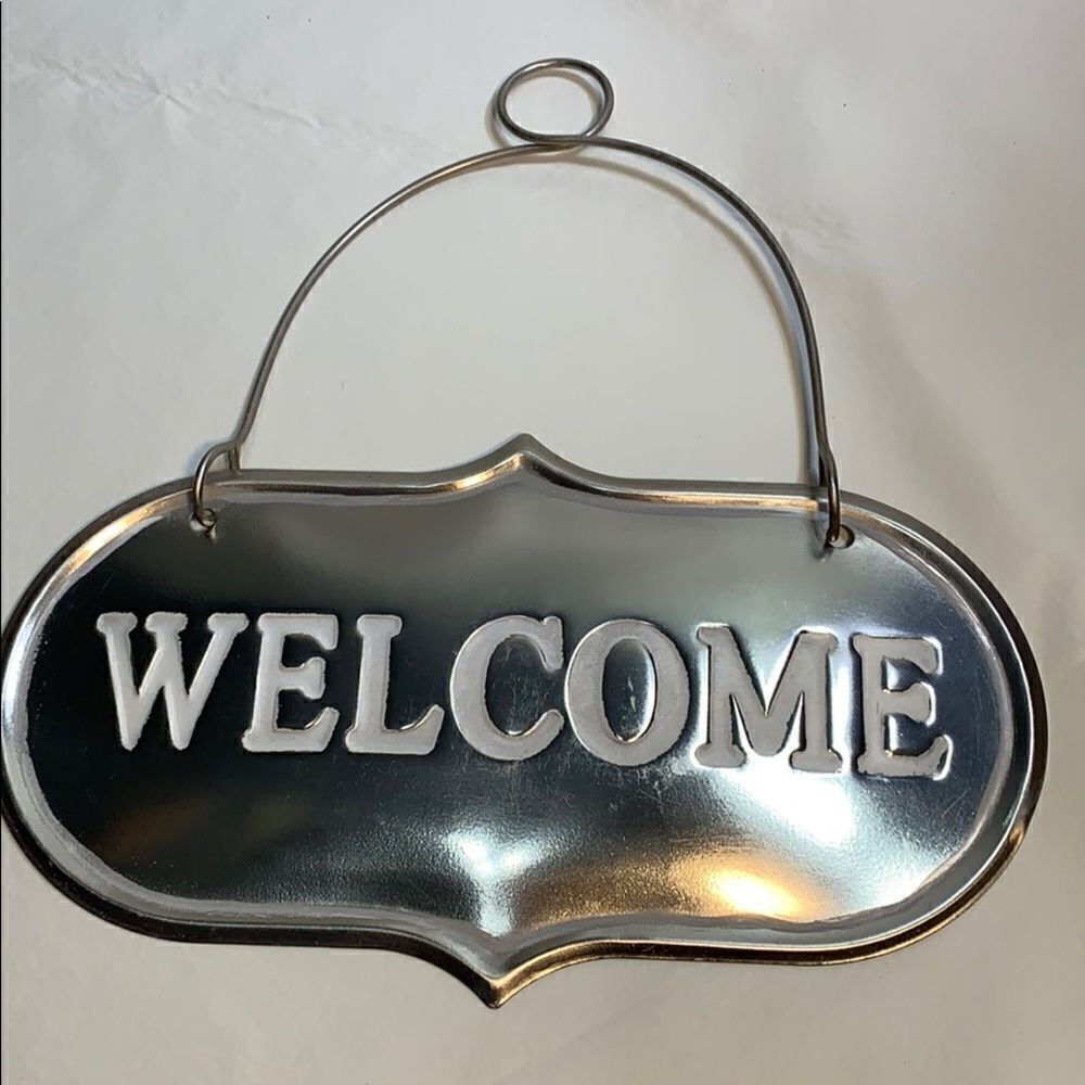 WELCOME Smith And Hawken Garden Sign Heavy Duty Aluminum White Lettering